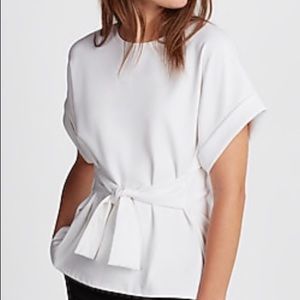 New Express tie waist rolled sleeve top